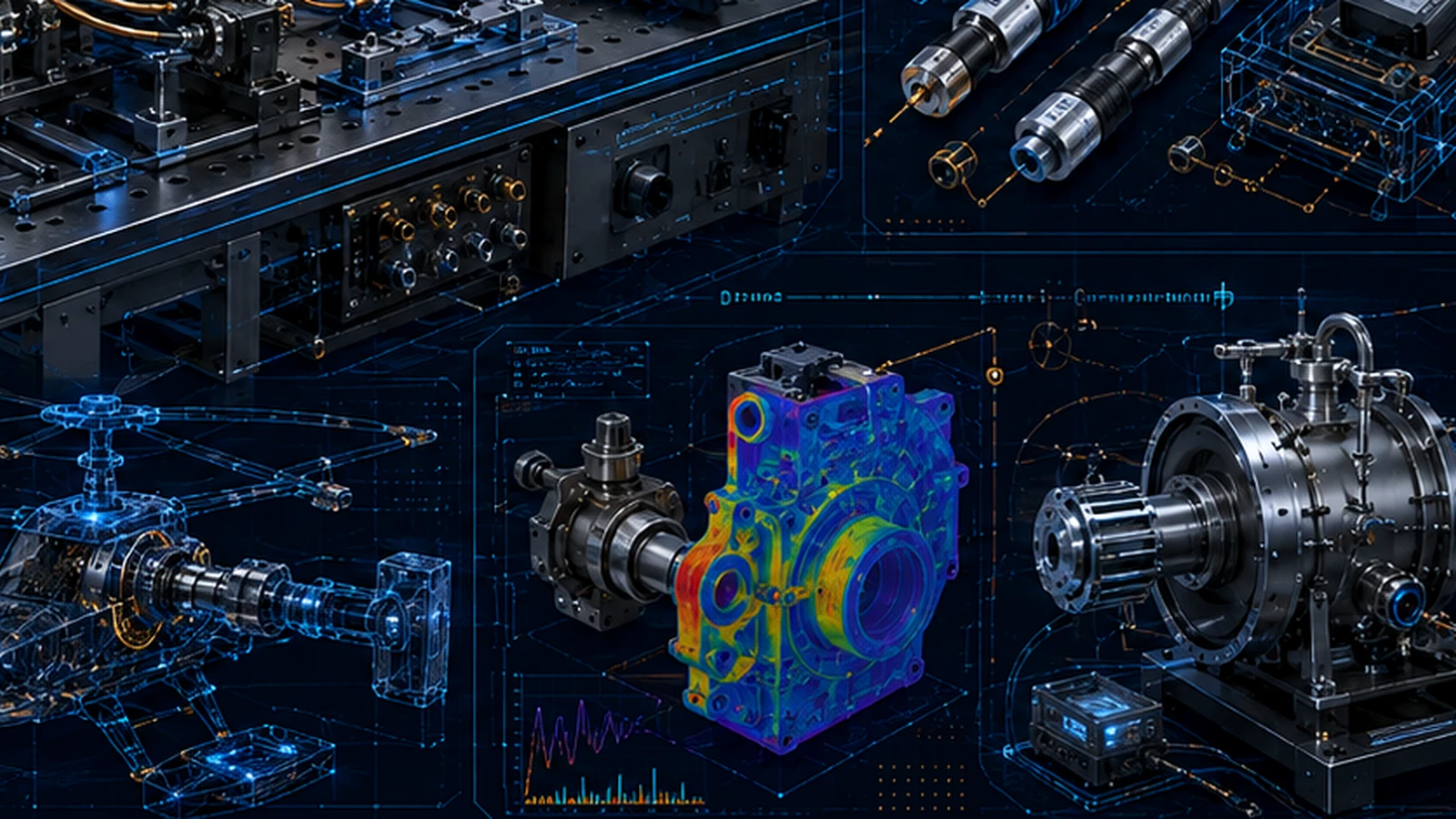 Mechanical Simulation, FEA & Multiphysics engineering rendering