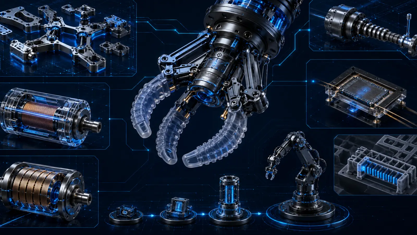 Smart Mechanisms, MEMS & Adaptive Actuators engineering rendering