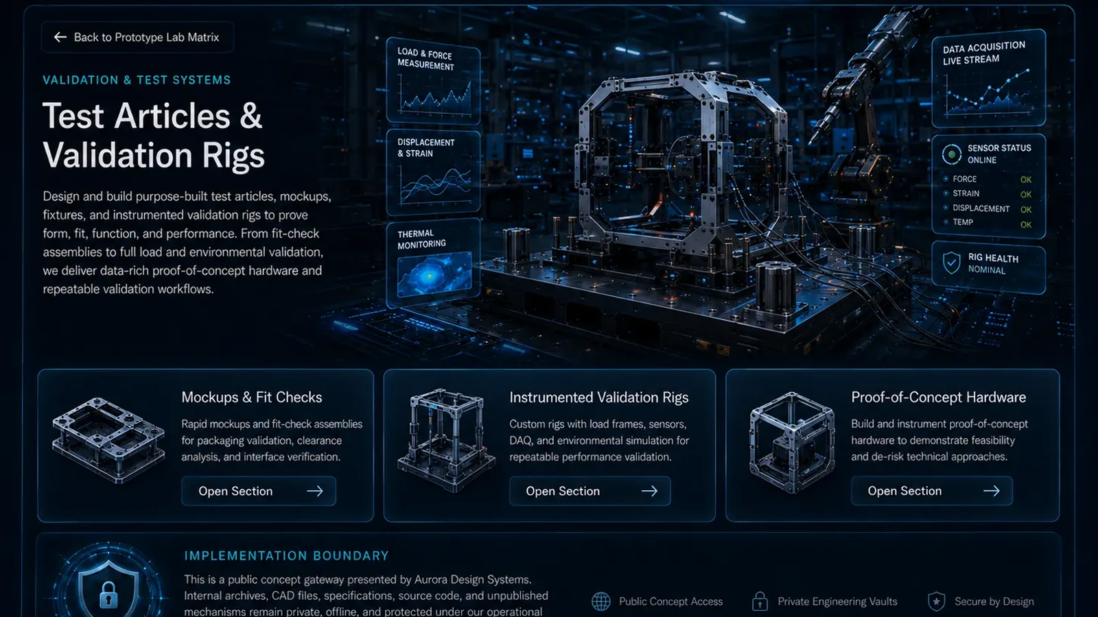 Test Articles & Validation Rigs engineering rendering